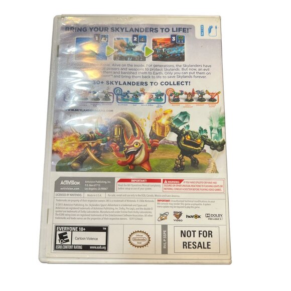 Wii Skylanders Video Game Spyro's Adventure Disc Case Artwork No Booklet - Picture 2 of 3